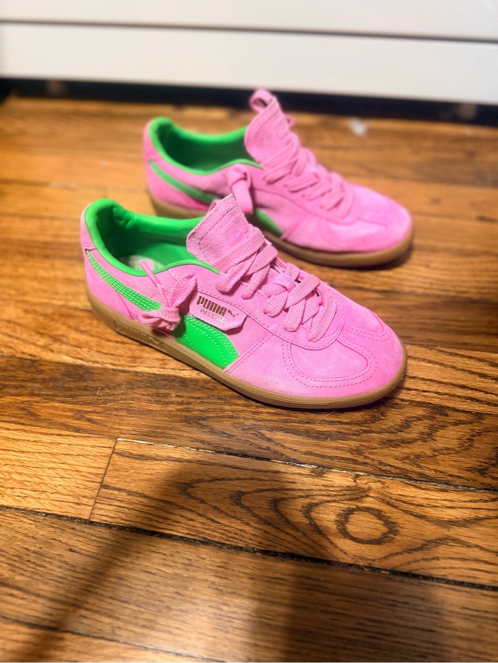 PUMA Palermo Special  kids 38/6 Green Suede Gum Sole Sneakers 397858-01